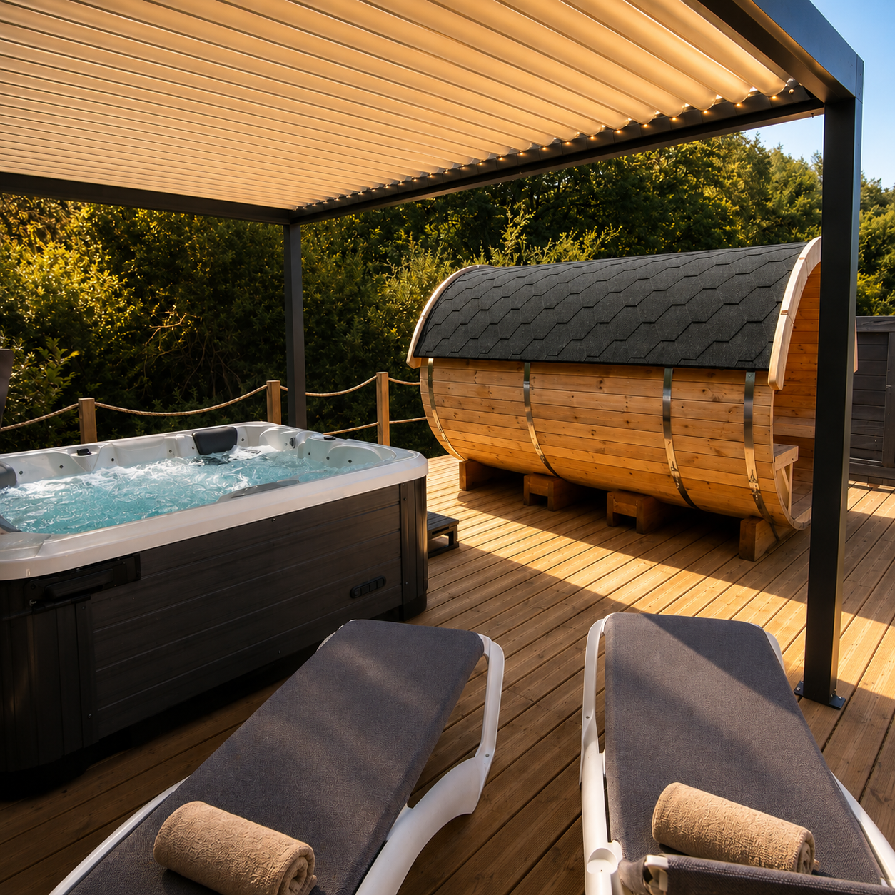 Spa et sauna au bord de la rivière